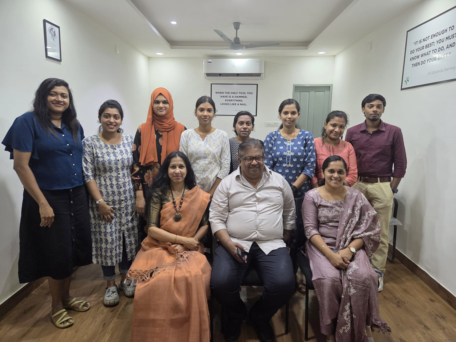 Dr. Anjana Menon, Dr. Junaid Rahman, and Chaitra from Kottayam Medical College with CANed Academy students during academic sessions at CANed Academy